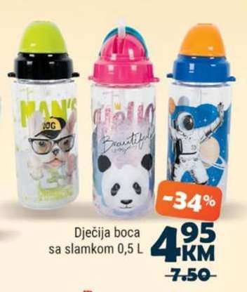 Dječija boca sa slamkom 0,5 L