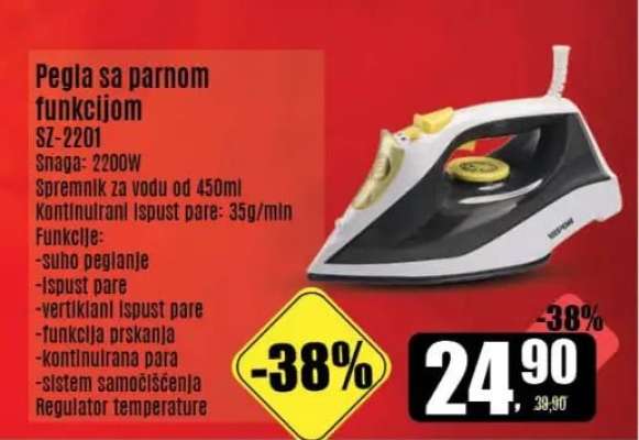 Pegla sa parnom funkcijom SZ-2201