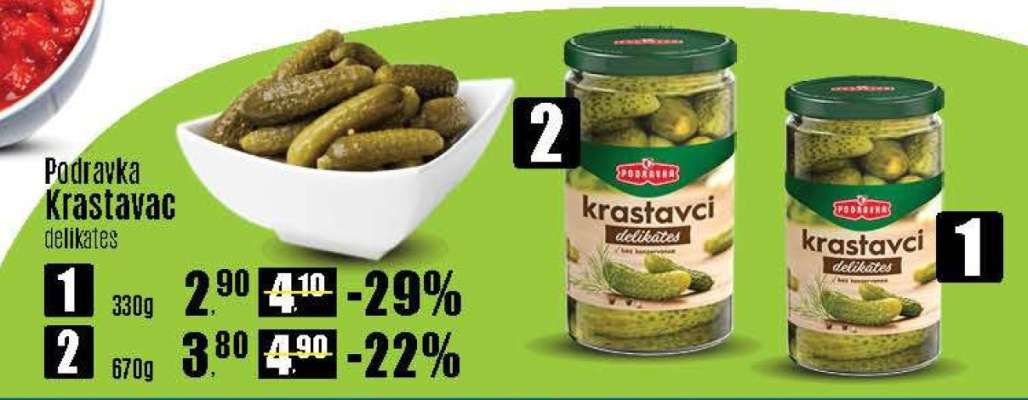 Podravka Krastavac delikates 330g