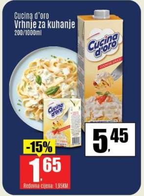 Cucina d’oro Vrhnje za kuhanje 200/1000ml