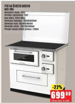 PEĆ NA ČVRSTO GORIVO MBS 10RS