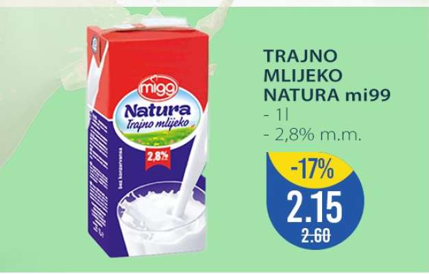TRAJNO MLIJEKO NATURA mi99