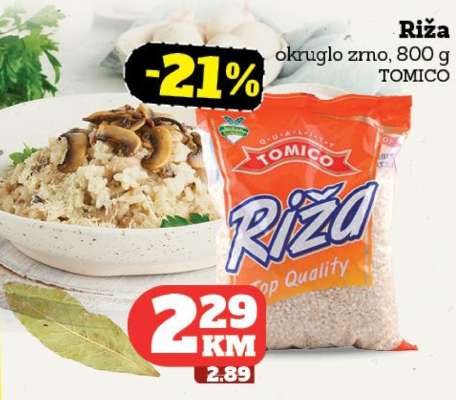 Riža okruglo zrno, 800 g TOMICO