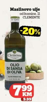 Maslinovo ulje od komine, 1l CLEMENTE