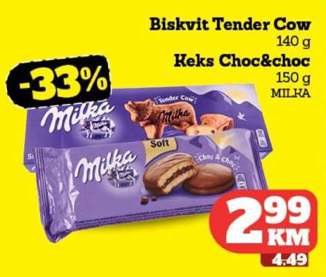 Biskvit Tender Cow / Keks Choc&choc