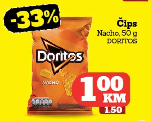 Čips Nacho, 50 g DORITOS
