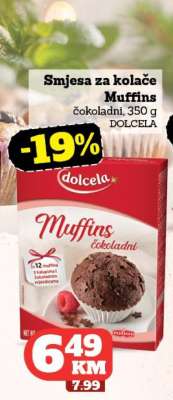 Smjesa za kolače Muffins čokoladni, 350 g DOLCELA