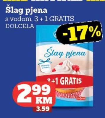 Šlag pjena s vodom, 3 + 1 GRATIS DOLCELA