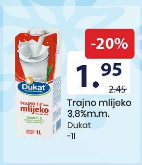 Trajno mlijeko 3,8%m.m.