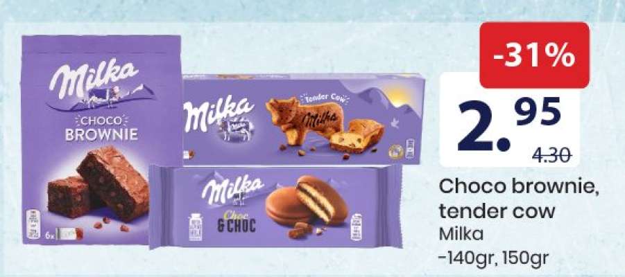 Choco brownie, tender cow