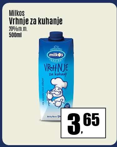 Milkos Vrhnje za kuhanje