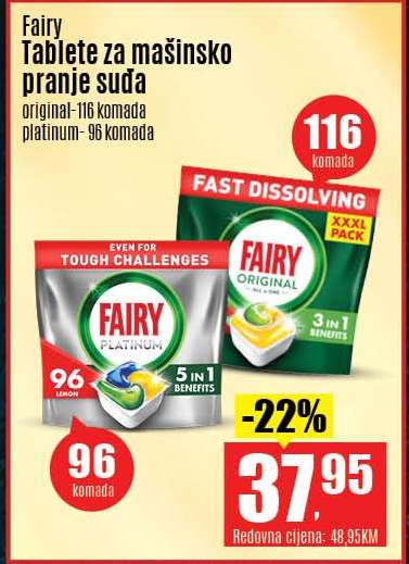 Fairy Tablete za mašinsko pranje suđa