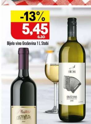 Bijelo vino Graševina 1 L Stobi