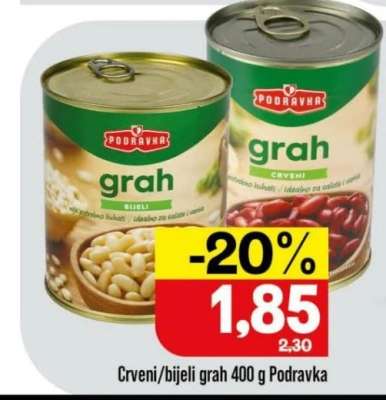 Crveni/bijeli grah 400 g Podravka