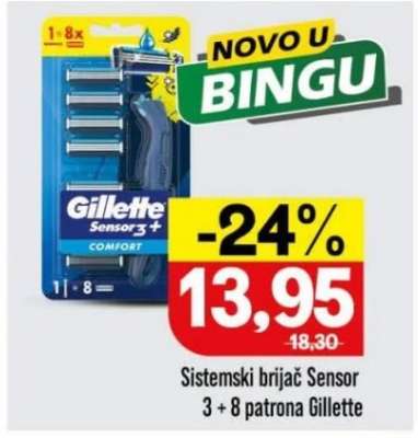 Sistemski brijač Sensor 3 + 8 patrona Gillette