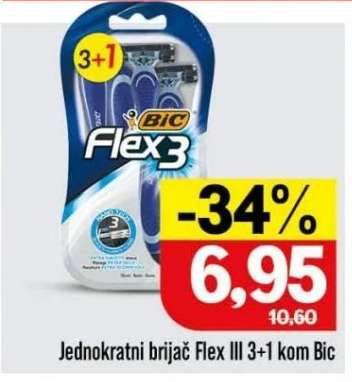 Jednokratni brijač Flex III 3+1 kom Bic