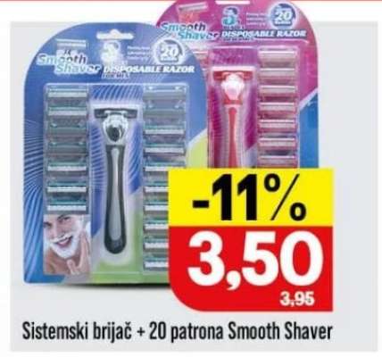 Sistemski brijač + 20 patrona, Smooth Shaver