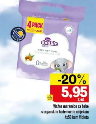 Vlažne maramice za bebe s organskim bademovim mlijekom