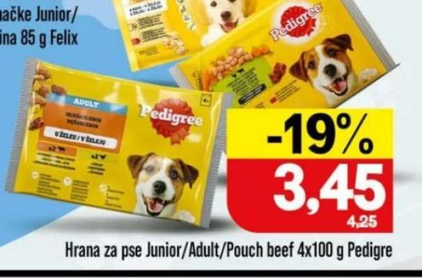 Hrana za pse Junior/Adult/Pouch beef 4x100 g Pedigre