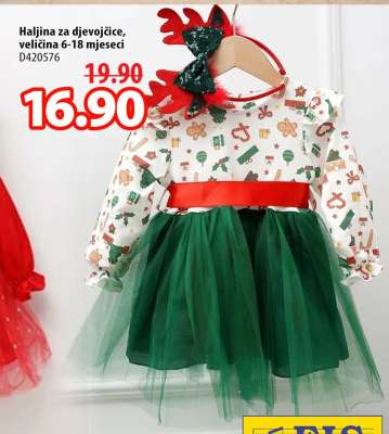 Haljina za djevojčice, veličina 6-18 mjeseci