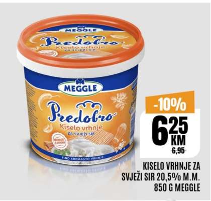 KISELO VRHNJE ZA SVJEŽI SIR 20,5% M.M.