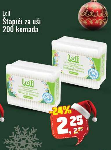 Loli Štapići za uši 200 komada