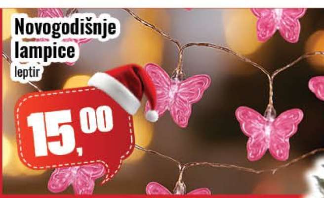 Novogodišnje lampice leptir