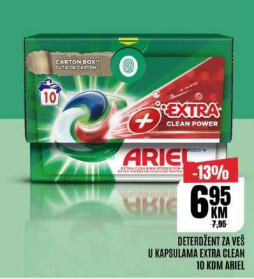 DETERDŽENT ZA VEŠ U KAPSULAMA EXTRA CLEAN 10 KOM ARIEL