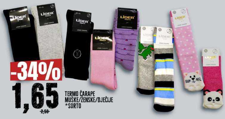 TERMO ČARAPE MUŠKE/ŽENSKE/DJEČIJE