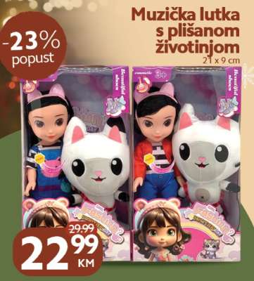 Muzička lutka s plišanom životinjom