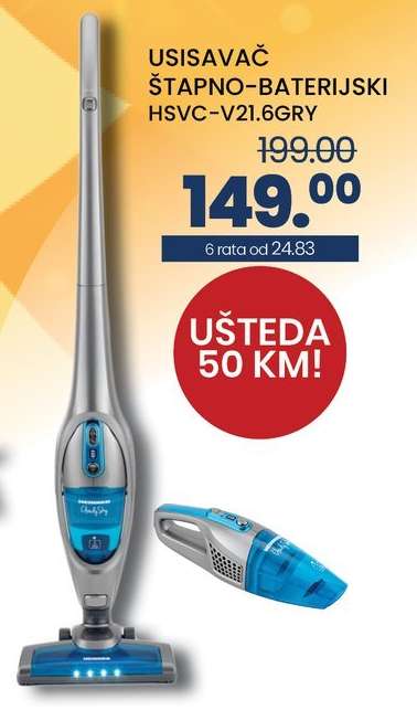 Usisavač štapno-baterijski HSVC-V21.6GRY
