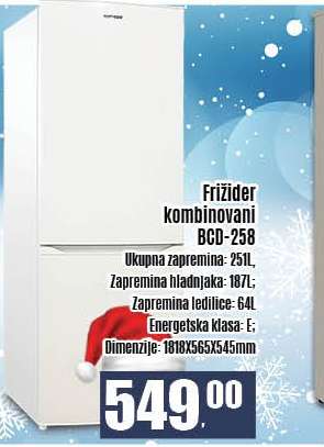 Frižider kombinovani BCD-258