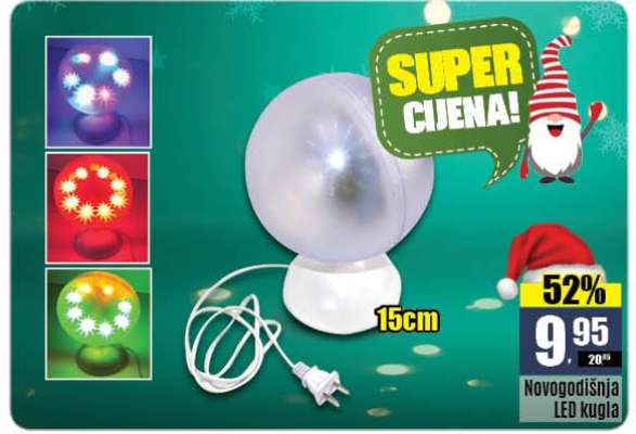 Novogodišnja LED kugla