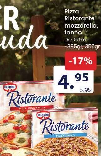 Pizza Ristorante mozzarella, tonno