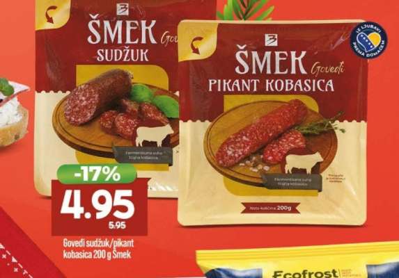 Goveđi sudžuk/pikant kobasica 200 g Šmek