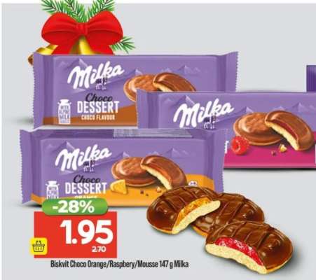 Biskvit Choco Orange/Raspberry/Mousse 147 g Milka