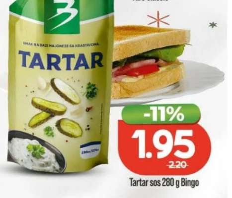 Tartar sos 280 g Bingo