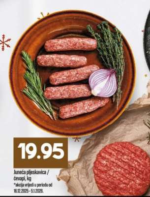 Juneća pljeskavica / ćevapi, kg