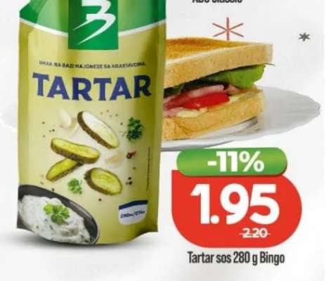 Tartar sos 280 g Bingo
