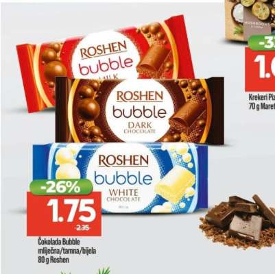 Čokolada Bubble mliječna/tamna/bijela