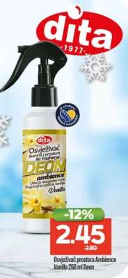 Osvježivač prostora Ambience Vanilla 250 ml Deon