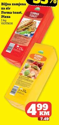 Biljna zamjena za sir Forma toast, Pizza