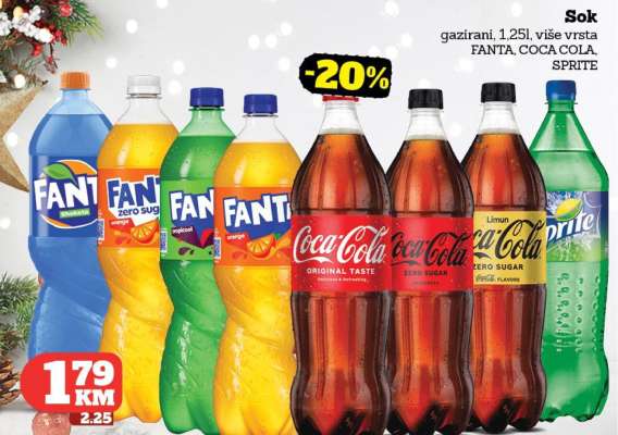 Sok gazirani, 1.25l, više vrsta