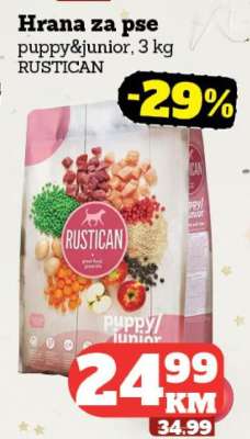 Hrana za pse puppy&junior, 3 kg RUSTICAN