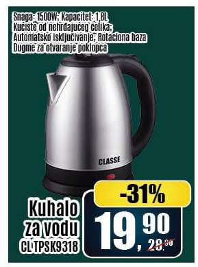 Kuhalo za vodu CLTPSK9318