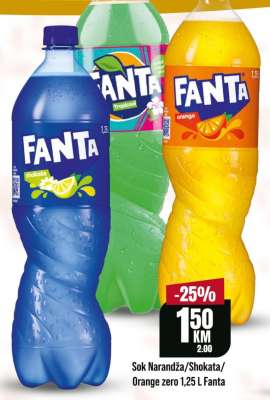 Sok Narandža/Shokata/Orange zero 1,25 L Fanta