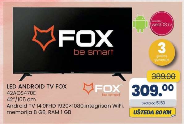 LED ANDROID TV FOX 42AOS470E