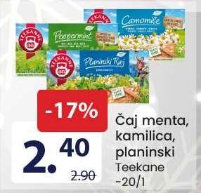 Čaj menta, kamilica, planinski