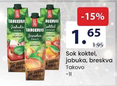 Sok koktel, jabuka, breskva Takovo