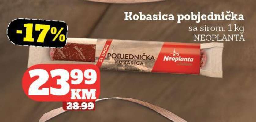 Kobasica pobjednička sa sirom, 1 kg NEOPLANTA